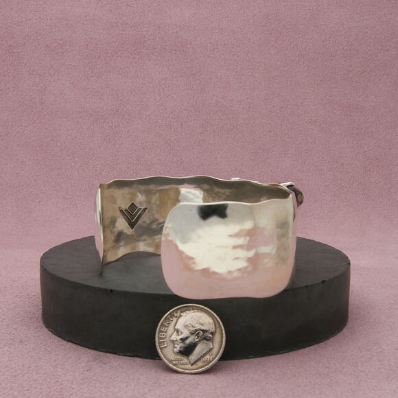 silpada sterling silver crystal cave cuff (b3133) bracelet size 6.5in - Picture 2 of 3